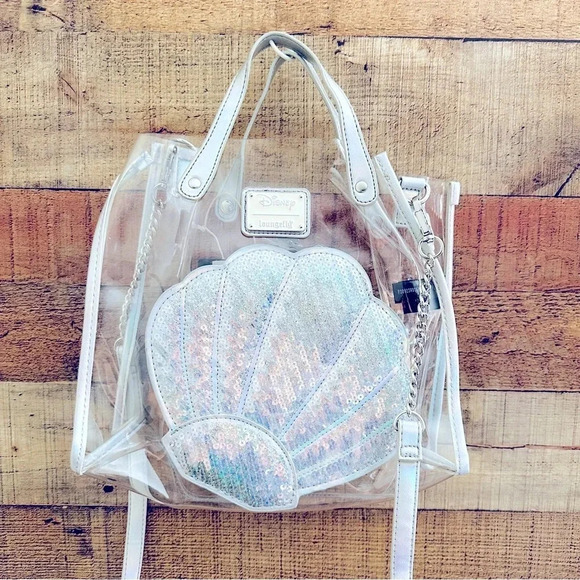 NWT Loungefly X Disney The Little Mermaid Ariel 30th Anniversary Hologram Purse - Picture 5 of 10